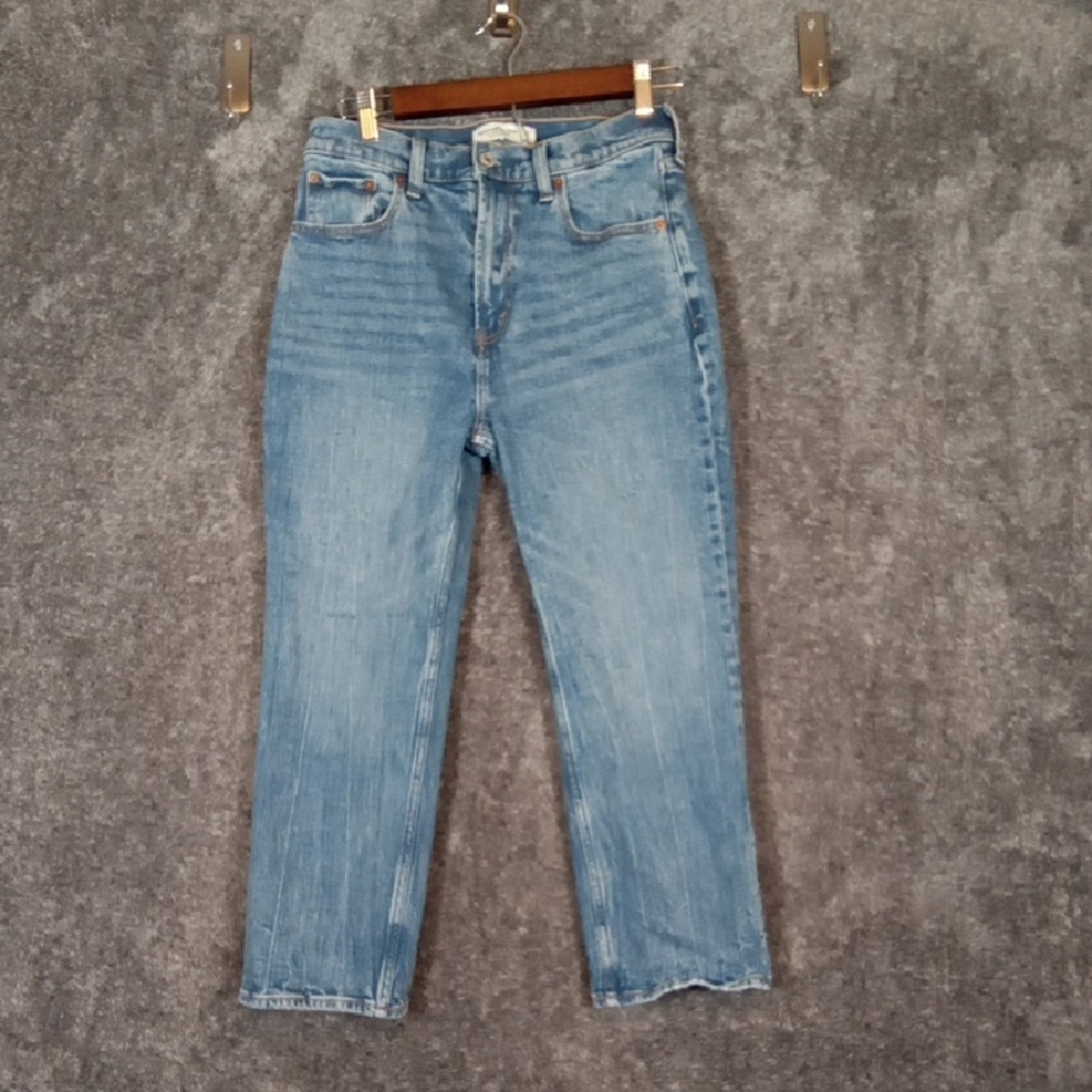 Abercrombie & Fitch The Ankle Straight Ultra High Rise Cotton Womens Size 27